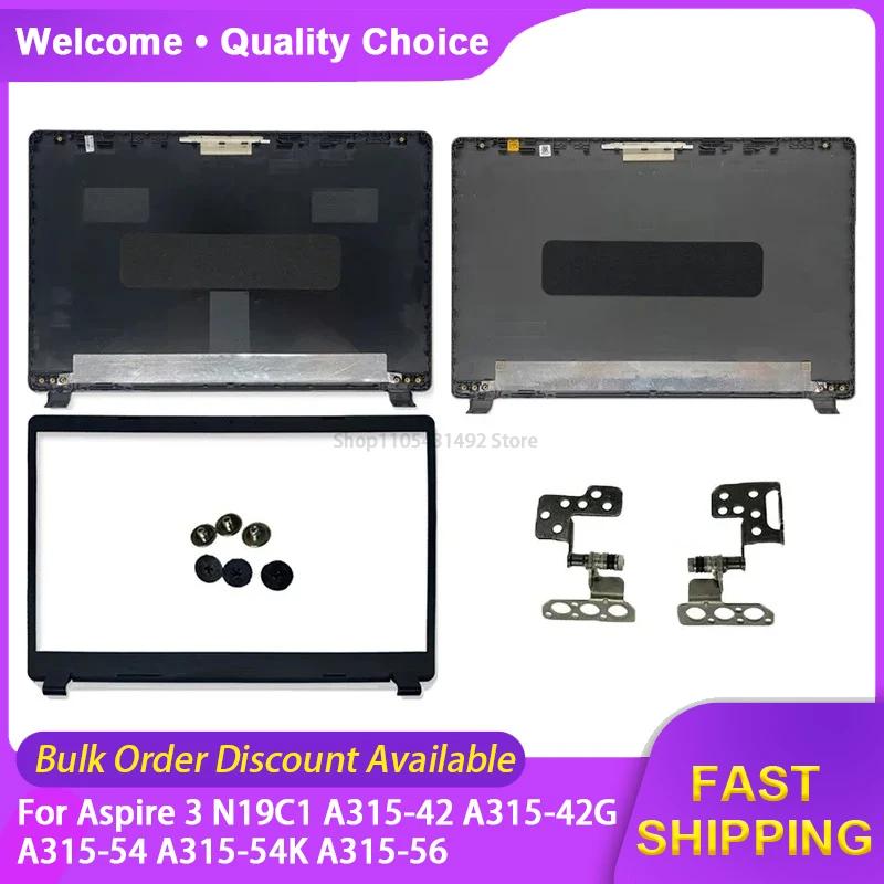 Nueva funda para portátil Acer Aspire 3 N19C1 A315-42 A315-42G A315-54 A315-54K A315-56, cubierta trasera LCD, tapa trasera, bisagras del bisel frontal