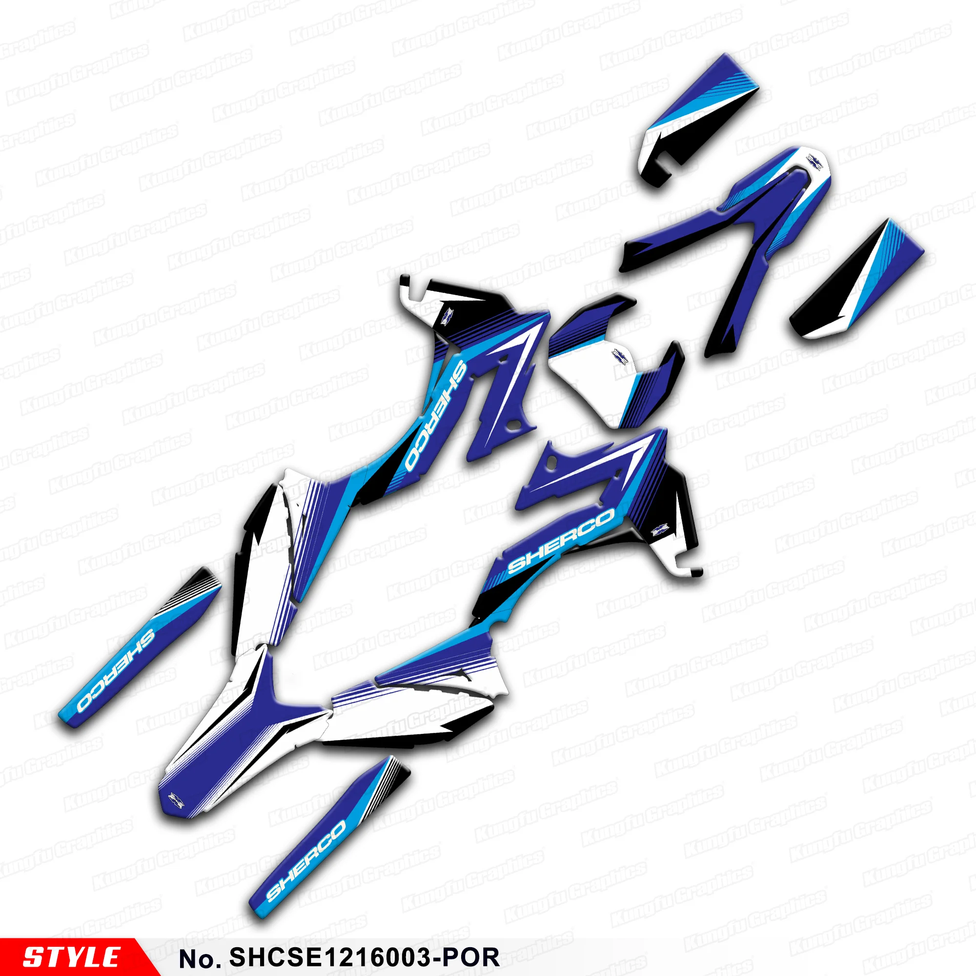 

JY RACING Graphics Decal Kit Stickers Complete for Sherco SE-R 250 300 2012 2013 2014 2015 2016, Protector, SHCSE1216003-POR