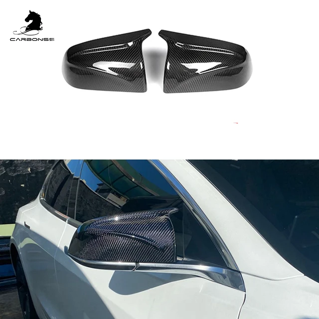 

M Style Replacement Type Mirror Cover Fit For Tesla Model 3 Carbon Fiber Rearview Mirror Cover