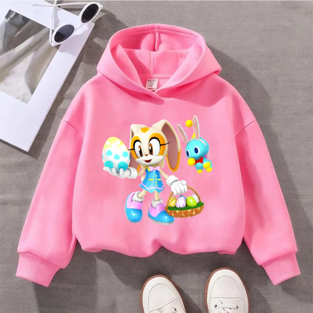 

Boys Girls Sonic The Hedgehog Print Sweatshirt Kids Casual Long Sleeve Pullover Top Children Cartoon Gaming Clothes