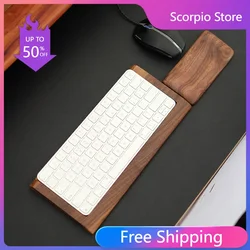 Walnut Magic Trackpad Keyboard Base Custom 2-in-1 Wood Wrist Support Pad Mechanical Keyboard Base Bracket Magic Keyboards Tray