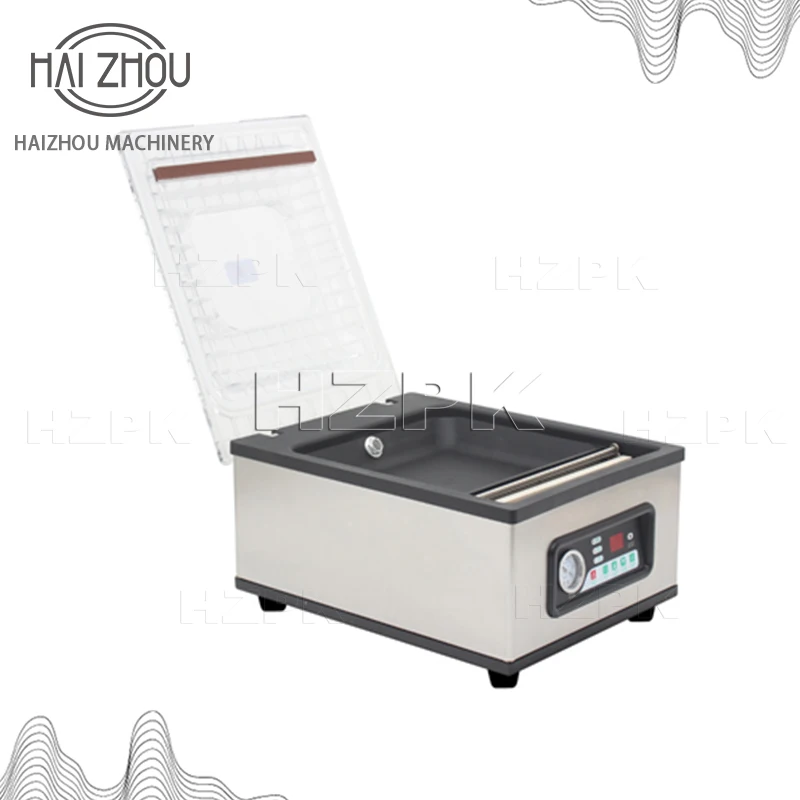 HAIZHOU Commercial Vacuum Sealer Machine Automatic Chamber Food Packaging Machine Desktop Stainless Steel Sealer for Meat Fruit view 3