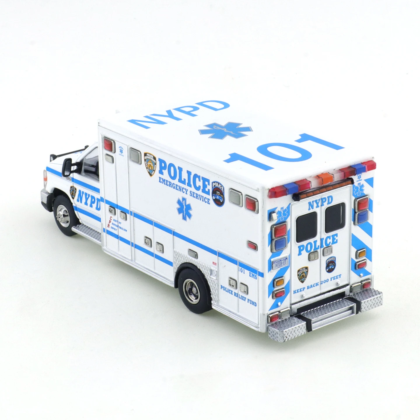 596 1:64 Ford NYPD Krankenwagen-Modell Simulation 2013 Explorer Automodell Sammlerstück Ausstellungsstück – Detail 5
