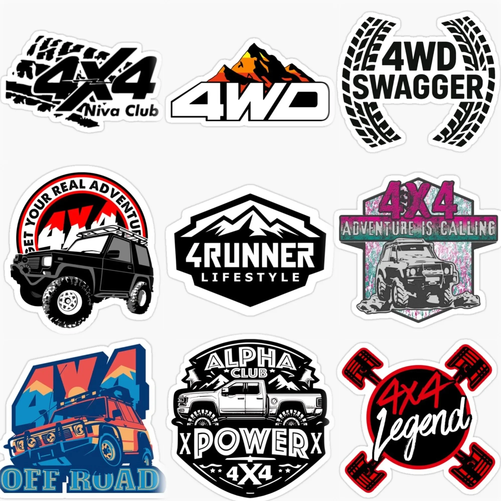 

4x4 Off Road Creative Car Stickers for Van Motorcycle Bicycle Helmet Window Wall Waterproof Decal Accessories Customizable Size