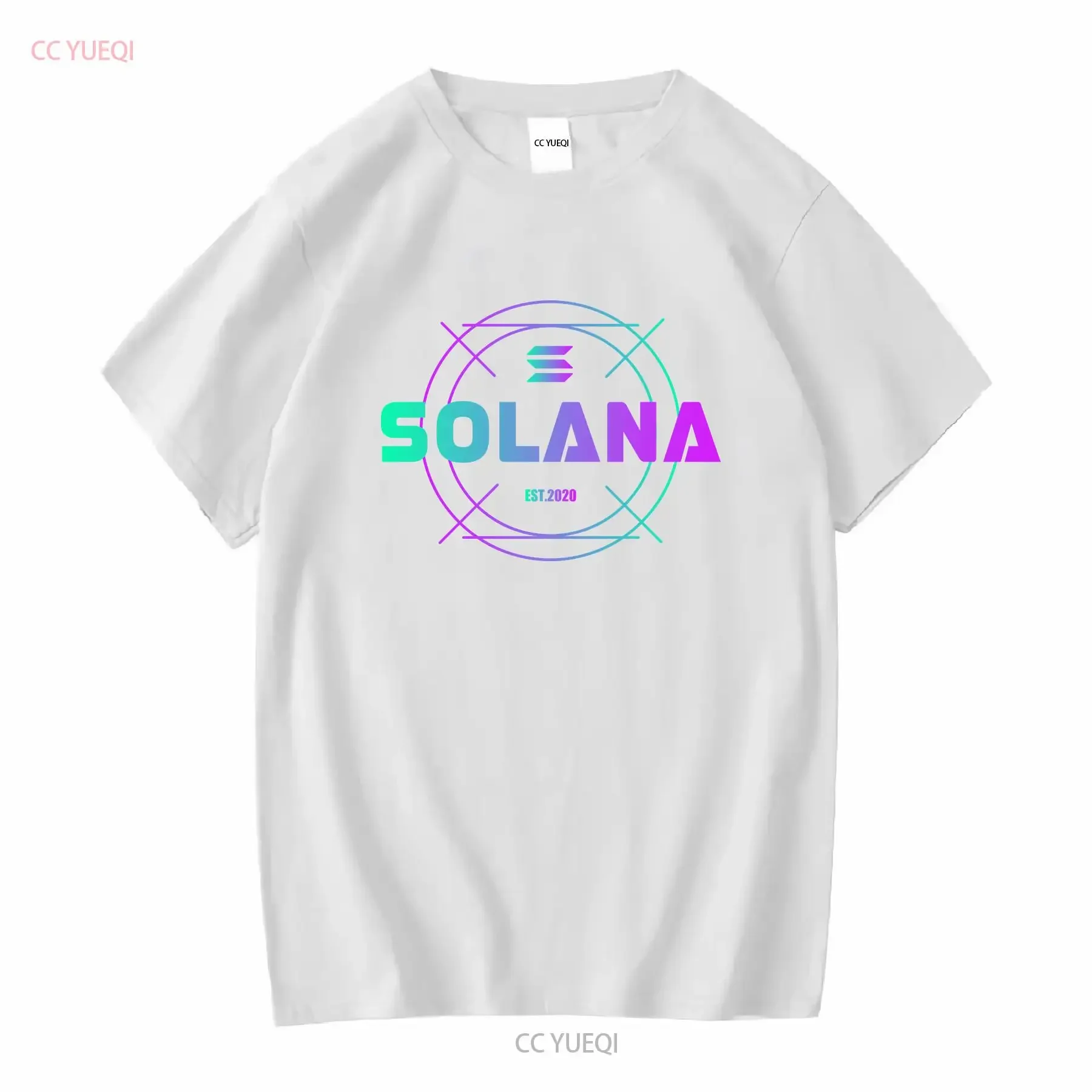 تي شيرت Solana Coin Crypto Cryptocurrency تي شيرت Blockchain SOL عتيق مغسول ملابس الشارع الشهير مصمم ملابس عصرية ممتدة