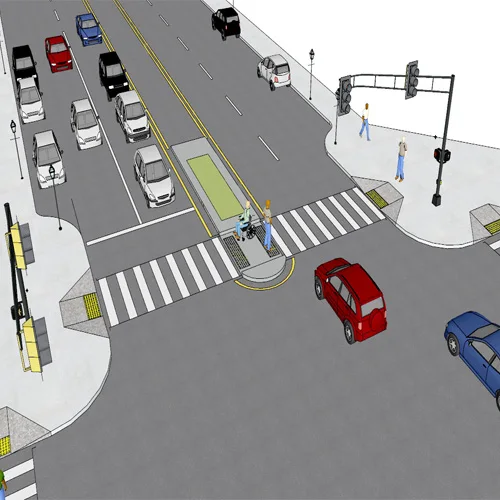 Zebra Crossing Solar Wireless Crosswalk Pedestrian Push Button LED Traffic Signal  System