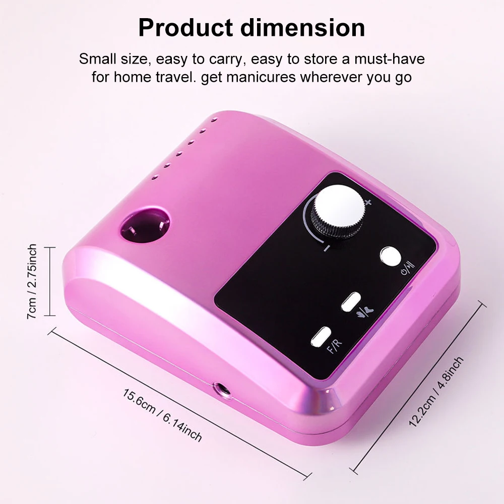 Taladro eléctrico para uñas de 45000 RPM, lima eléctrica de alta calidad, pantalla HD, pluma de manicura de Metal, lijadora de torno profesional para uñas