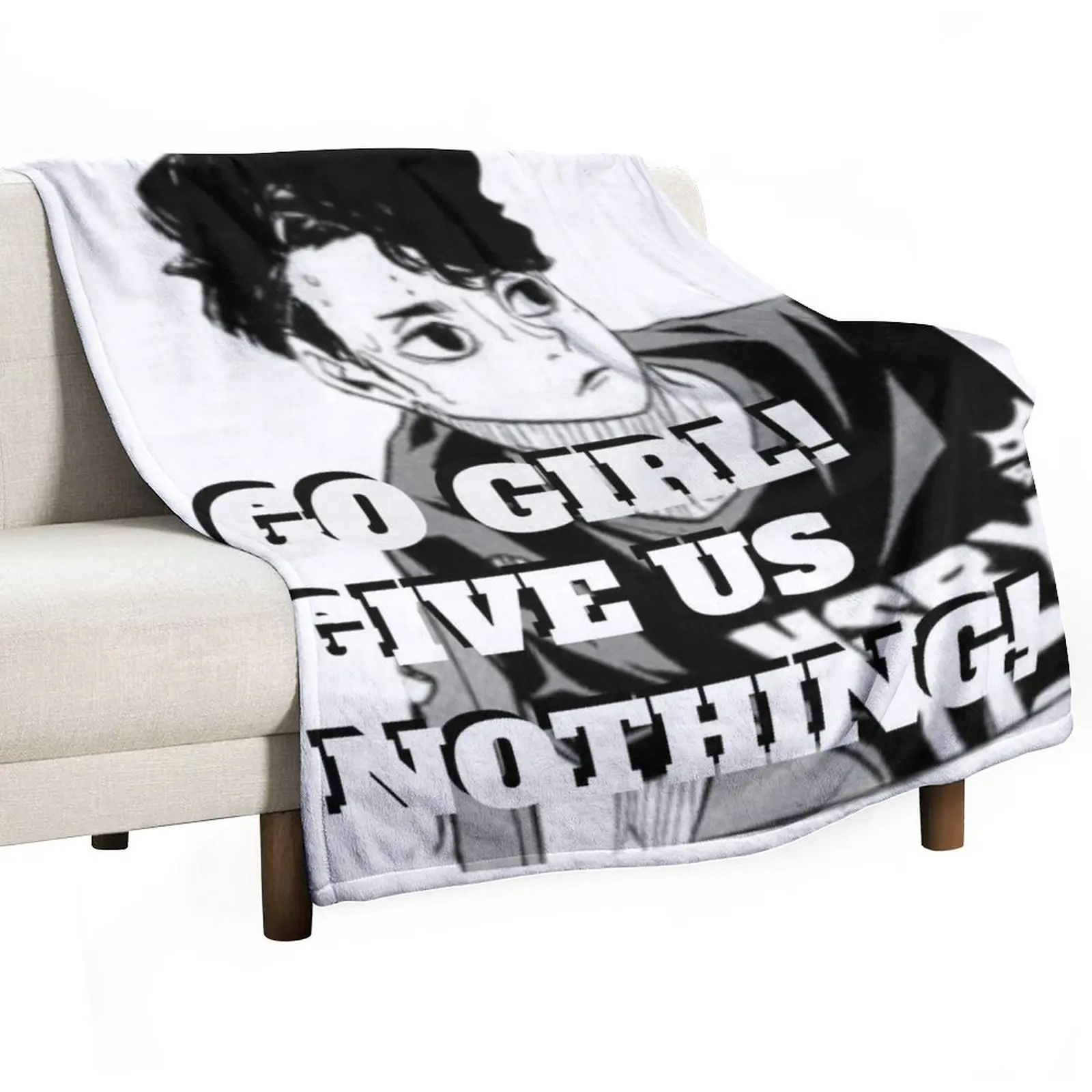 give us nothing sakusa! Throw Blanket anime sofa bed Hairys Blankets