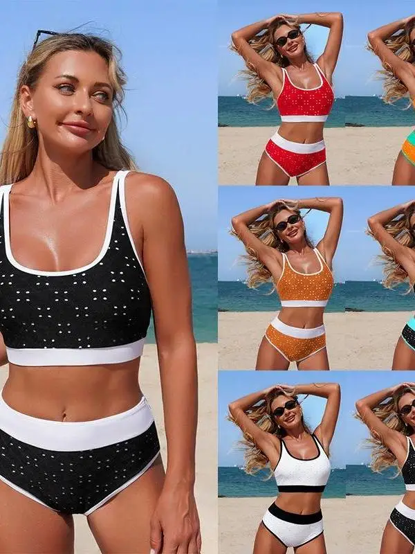 

2026 New Sle Women's Hole Fabric Bikini Swimsuit Separate Design Swimming Costume Diliflyer Brand Sport Fitn Fan Gear