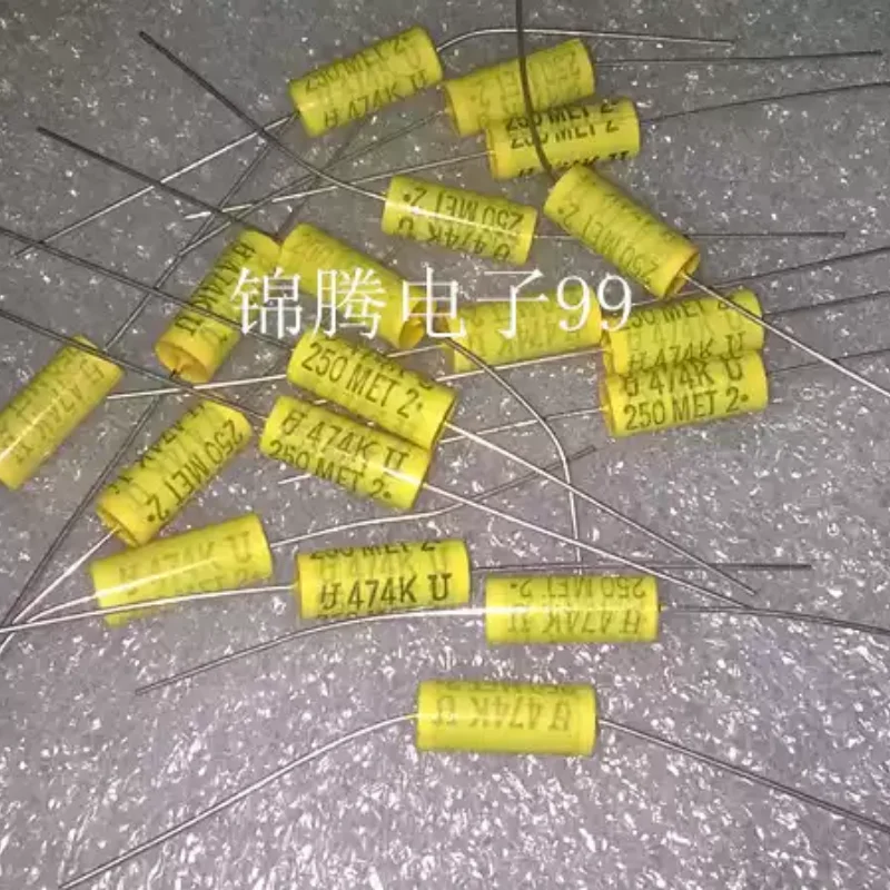 10-100pcs HJ MET series 250v 0.47uf 474k axial copper foot metalized polyester film capacitors