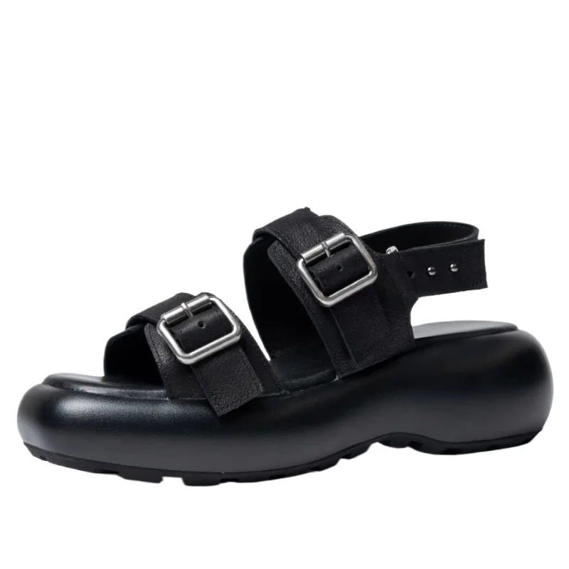 

Оригинальный дизайн, увеличивающие рост 6 см, сандалии для мужчин, повседневные сандалии на сферической подошве будущего, удобная мужская обувь из воловьей кожи