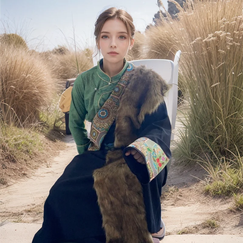 

Тибетские костюмы Lhasa Trip Shoot, мужская и женская тибетская одежда, тибетская одежда, одежда в этническом стиле