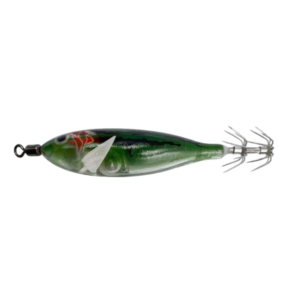 2Pcs Artificial Bait Squid Trolling Lure Glow-in-the-dark Luminous Material Shrimp Lure 8cm Length Horizontal Squid Lure