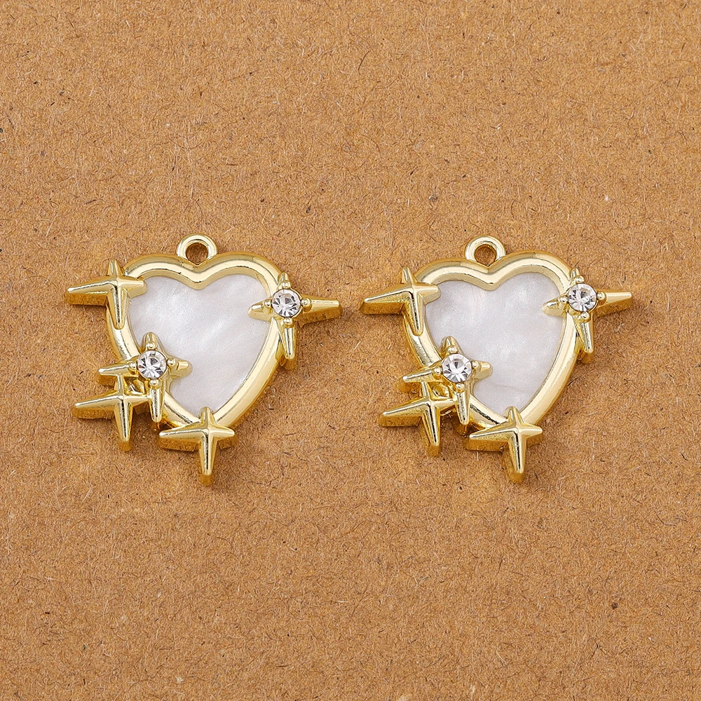 5 Stück 23*24mm Emaille Liebe Herz Charms Anhänger für Schmuckherstellung Ohrringe Halskette DIY Armband Zubehör Zubehör – Detail 3