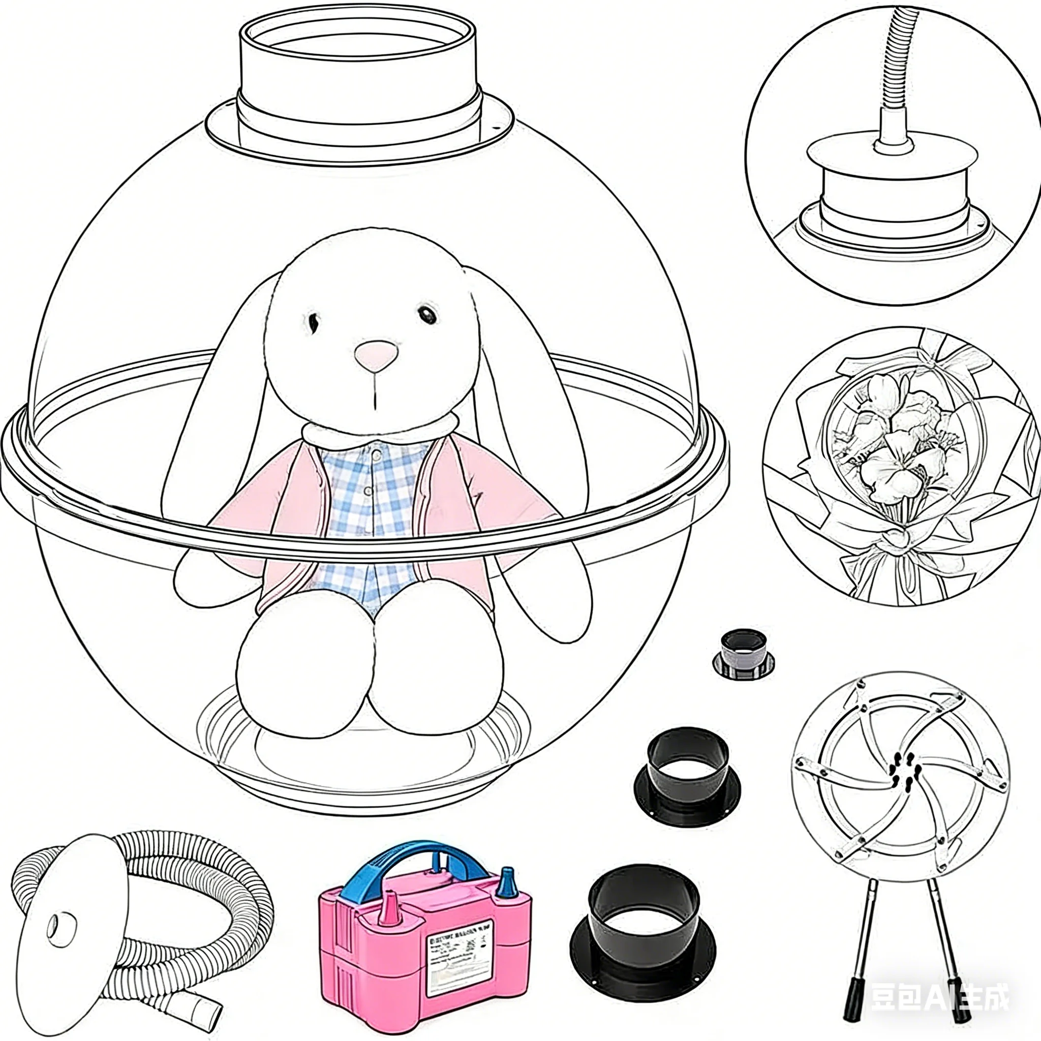 

Electric Balloon Inflator Packing Filling Machine 38cm for Birthday Party Holiday Decoration AU UK EU US Plug