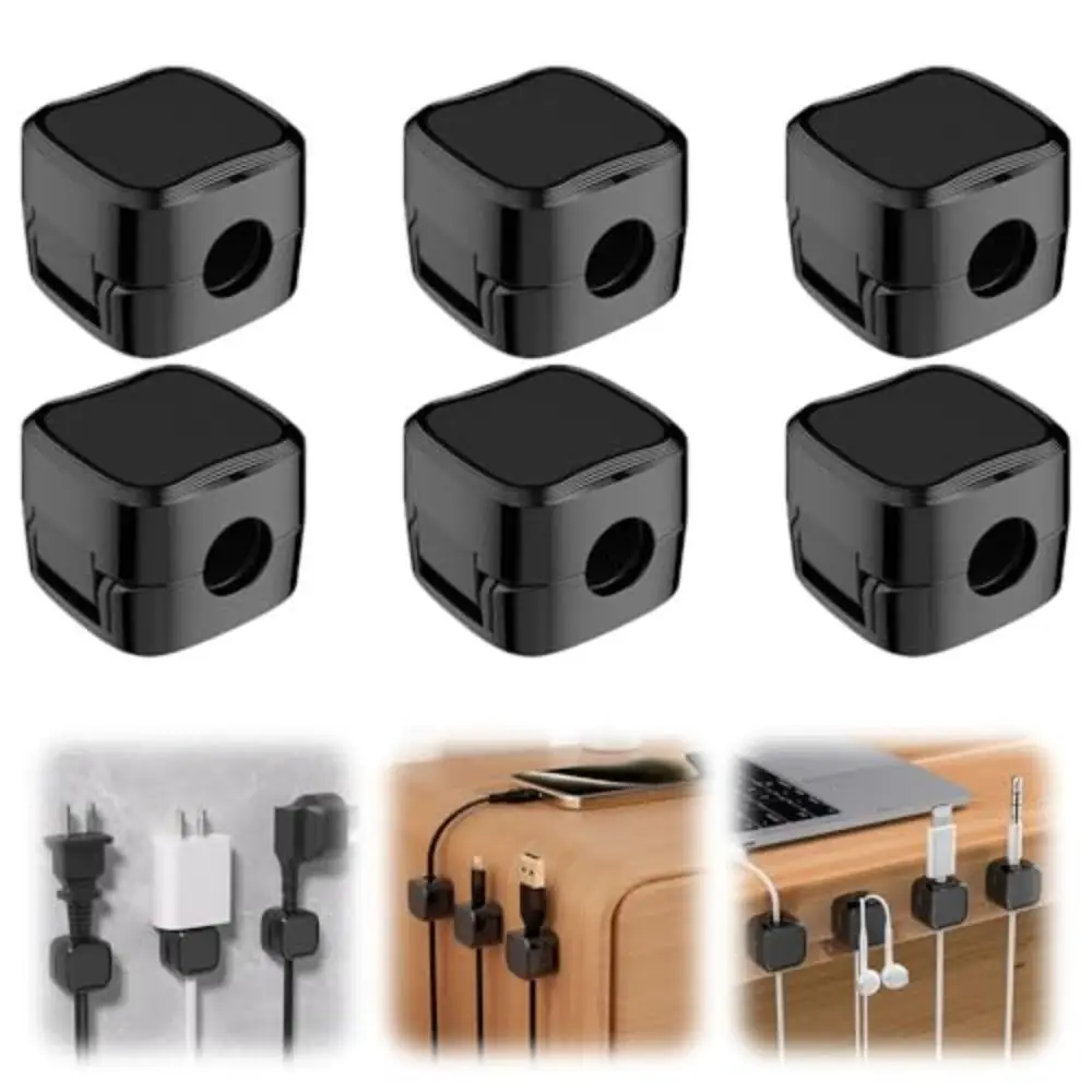 6Pcs Magnetic Magnetic Cable Organizer Smooth Adhesive Cable Clip Organizer Cord Holder Charging Line Fixed