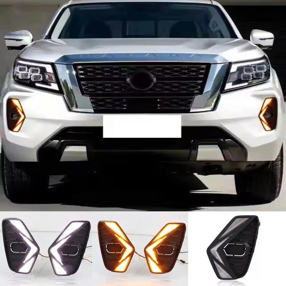 

Car LED DRL + Fog Light (Daytime Running Light) for Nissan NAVARA NP300 2020-2021 – with Turn Signal Corner Light, High Bright