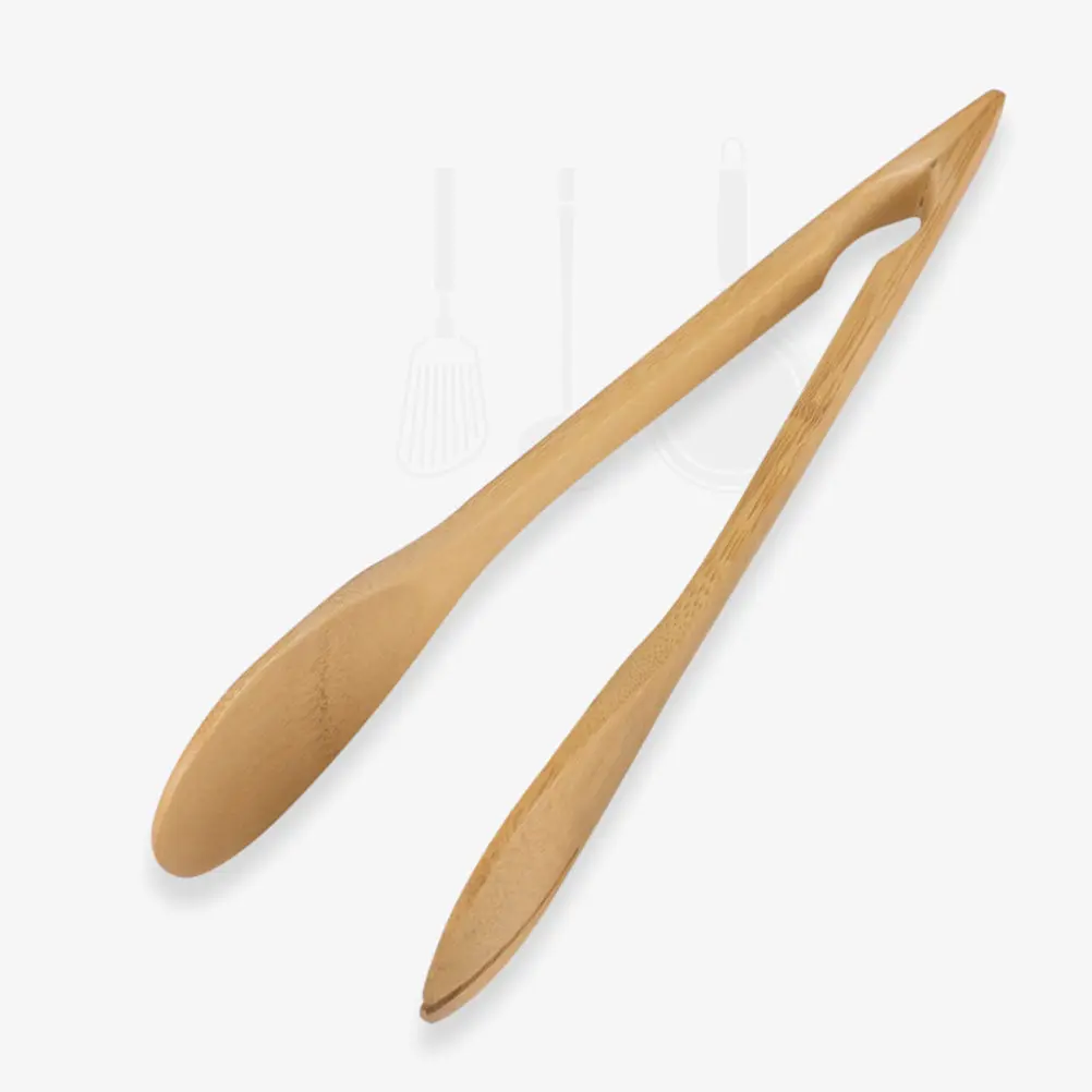 Barbecue Tongs Bamboo Serving Utensils Appetizer Toaster Bread Cake Clip Chocolate