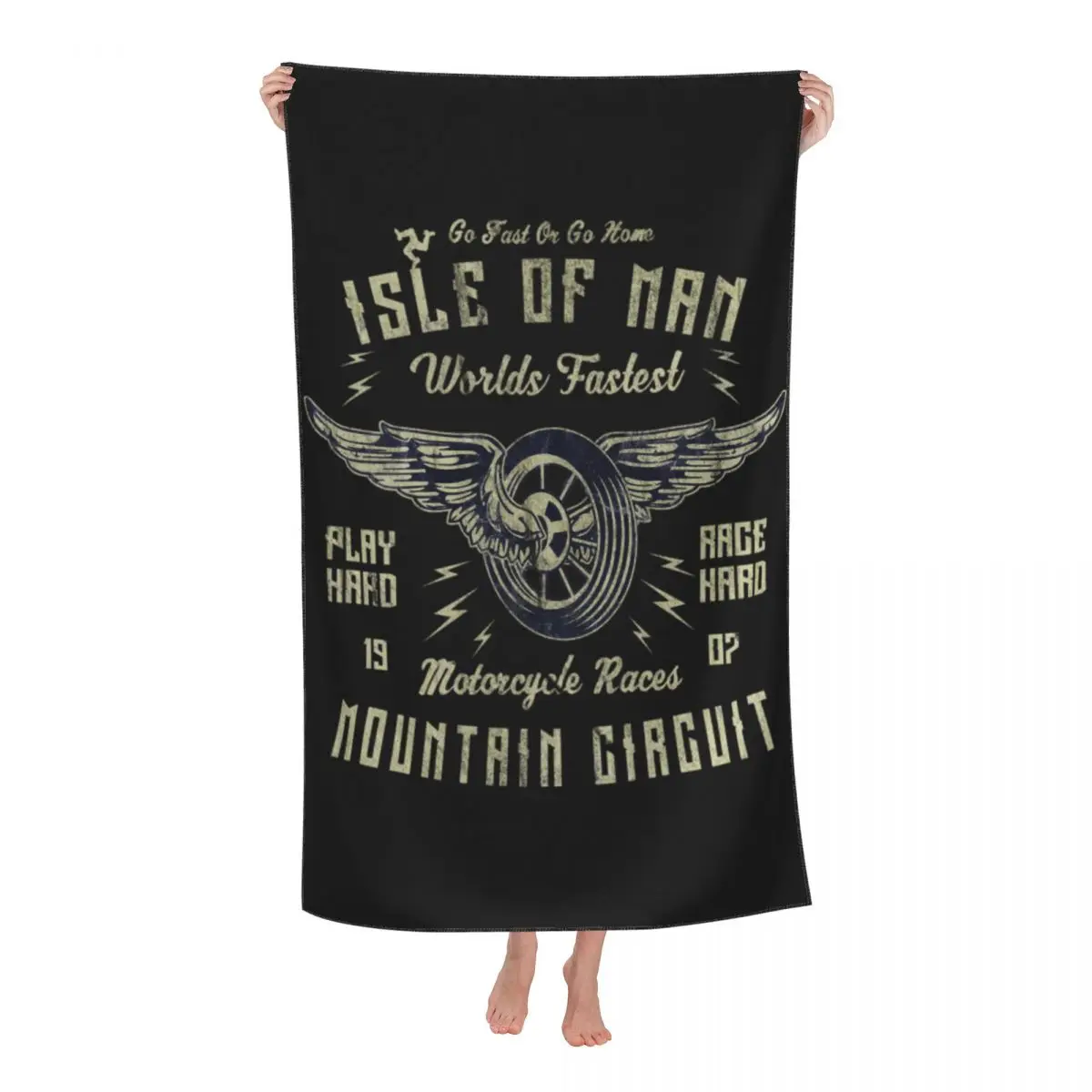 

Custom Isle Of Man Motorcycle Racing Beach Towel TT Road Manx Breathable Microfiber Shower Towels