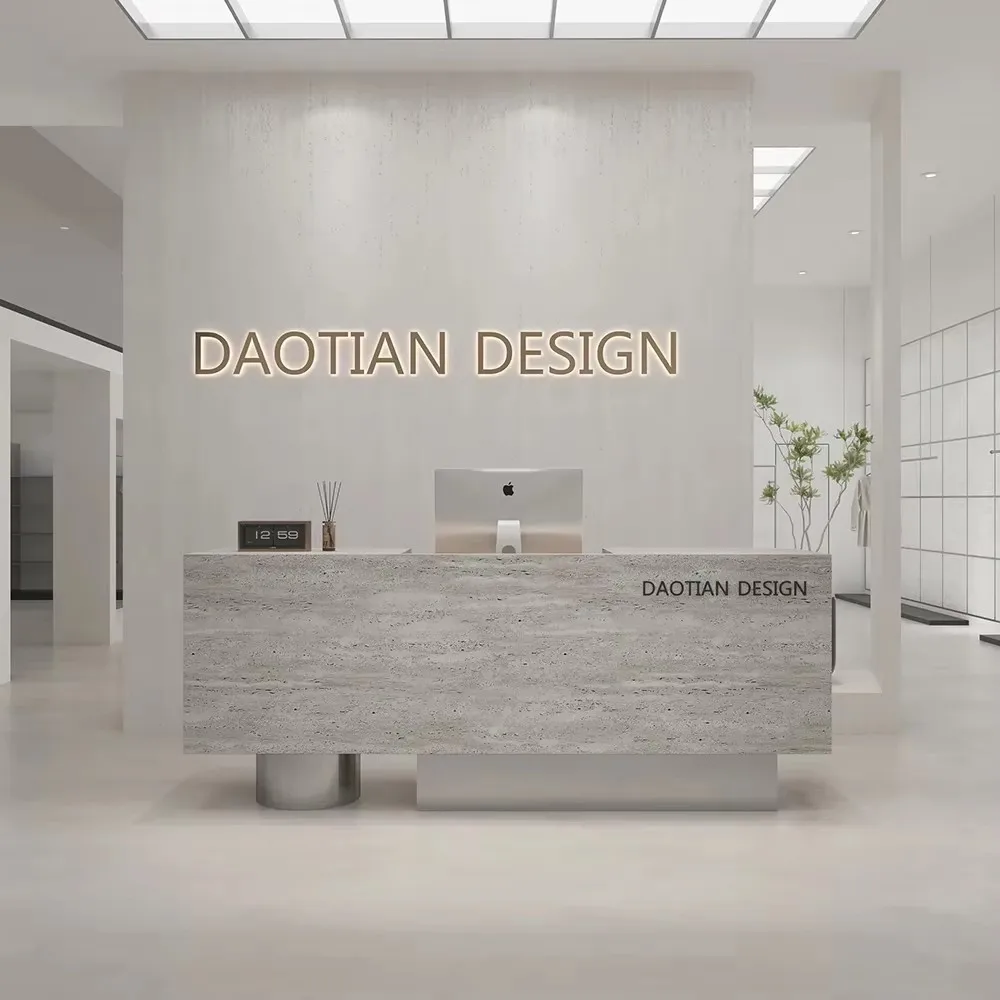 Elegant Nordic Bar Counter Cabinet Luxury Delicacy Nordic Glamour Reception Desks Elegant Unique Mostrador Commercial Furniture