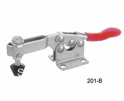 

201B Быстроразъемный удерживающий горизонтальный 90 кг 198 фунтов Металлический тумблерный зажим U-образный стержень Фланцевое основание Красная мягкая пластиковая ручка с покрытием