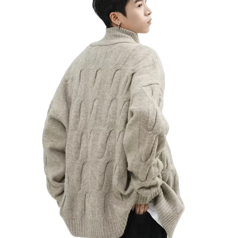 

Men's Spring and Autumn Fashion Trend Retro Comfortable Loose Leisure Knitted Cardigan Outdoor Cycling Sports Knitted Sweater