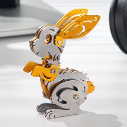 MOKR  Animal Color 3D Metal Puzzle Rabbit Gift And Toys Puzzle For Kids Adults Learning Education  DIY Jigsaw Model