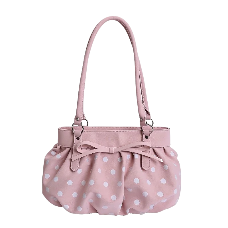 

Women's Large Capacity Shoulder Bag Polka Dot Bow Crossbody Minimalist Casual Daily Work