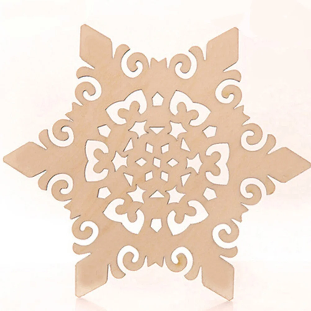 Manteles Individuales de copo de nieve de madera, posavasos geniales con patrón aleatorio para cerveza, vino, tazas de café, decoración de mesa, tapetes para tazas con copos de nieve, 12 Uds.