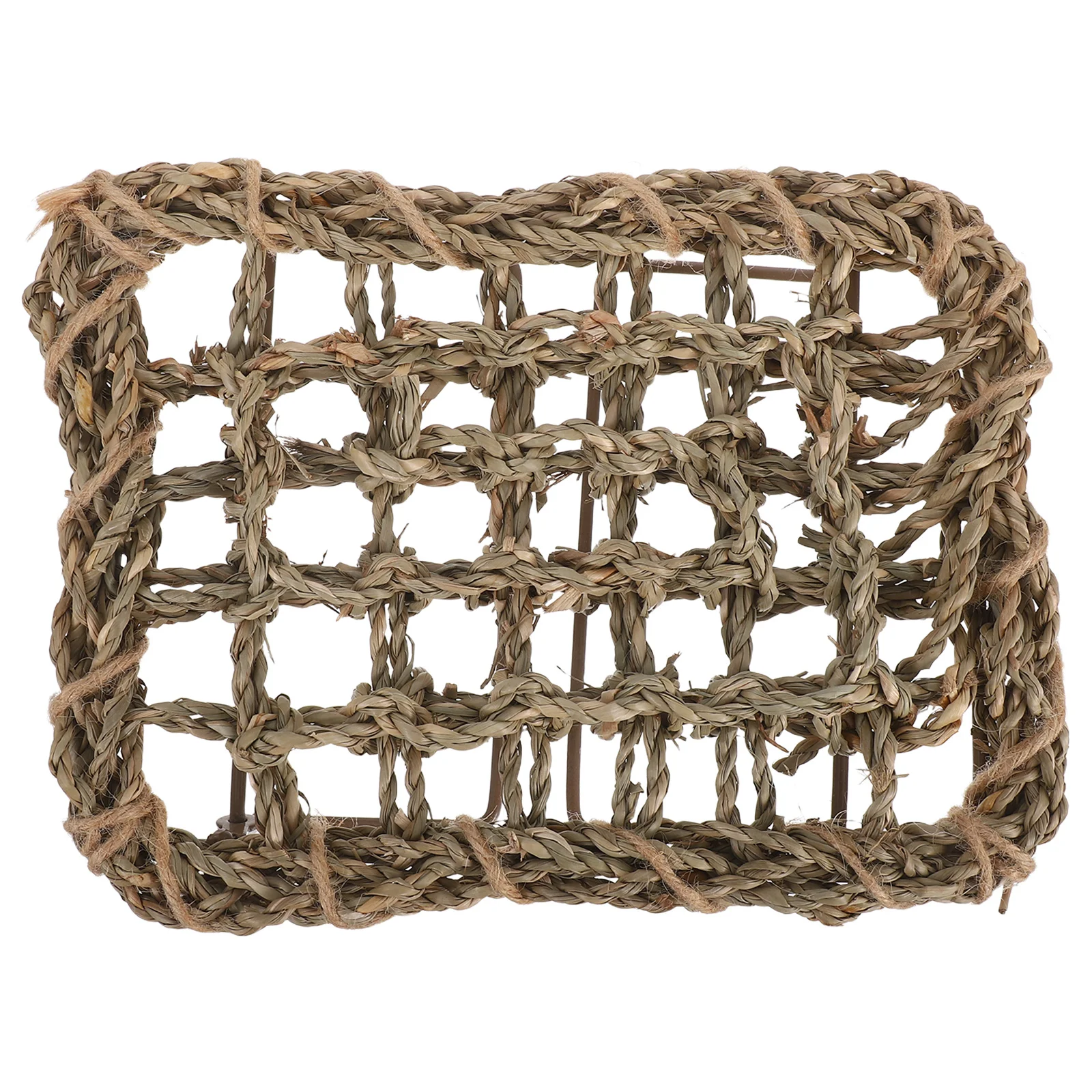 

Reptile Hammock Bed Woven Lizard Lounger Basking Platform Natural Grass Mat for Pet Reptile Resting and Climbing Use