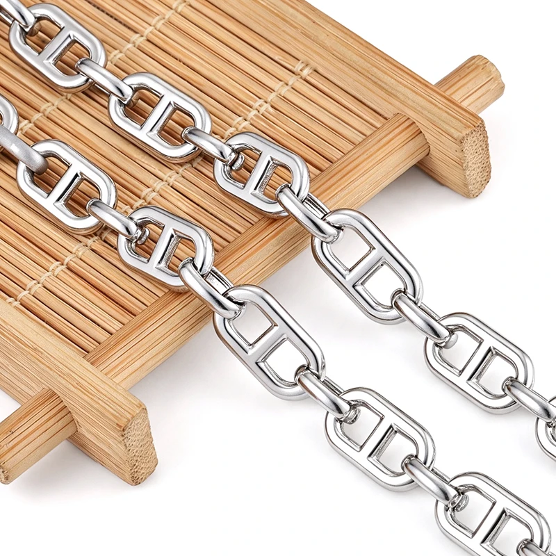 1m 304 Stainless Steel Hand Welded Oval Rectangle Link Chain DIY Bracelet Necklace Jewelry Making Accessories