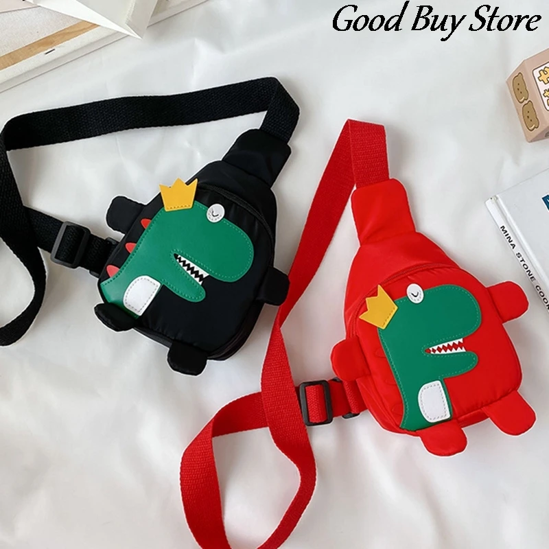 Tas tangan anak tampan dompet bahu dinosaurus anak-anak tas dada hewan lucu luar ruangan tas sekolah Travel tas sabuk dapat disesuaikan