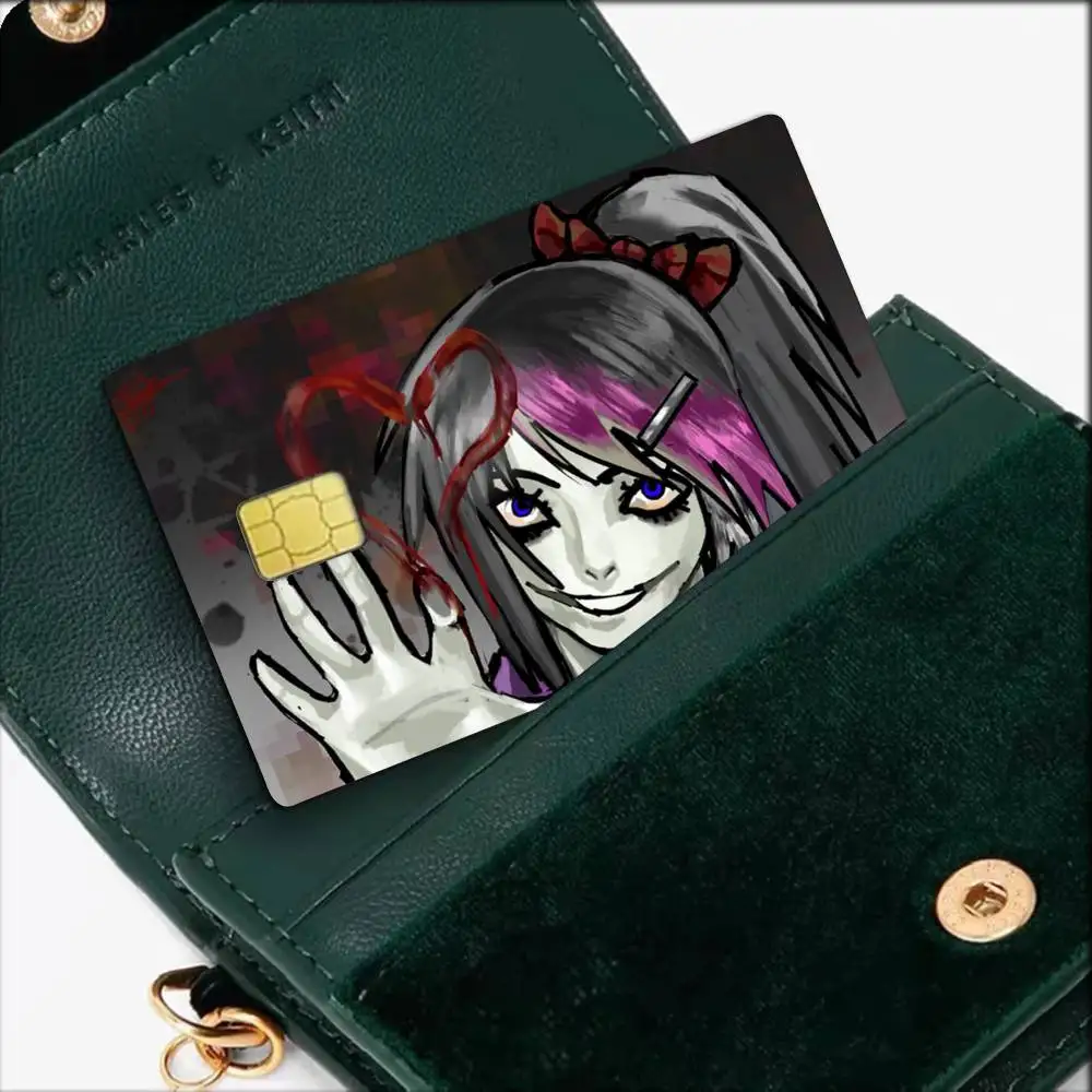 C-Creepypasta Killer Nina Waterproof Film Skin Cover Credit Card Stickers Debit Front Bank Bus Pass