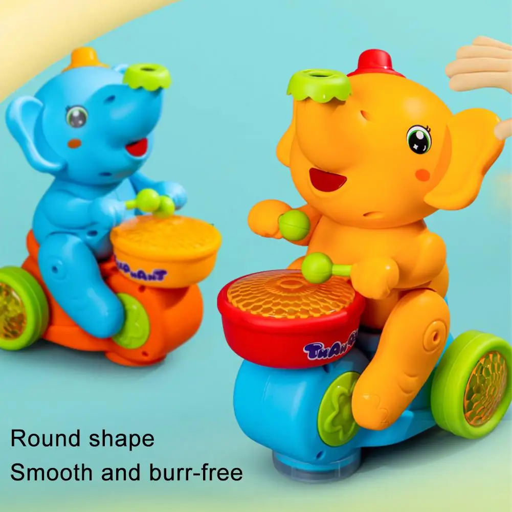 Drumming Elephant Toy, Music Light Drumming Toy Car Small Car Parent Cute Child Toy Elephant Interactive Toys Games U8y6