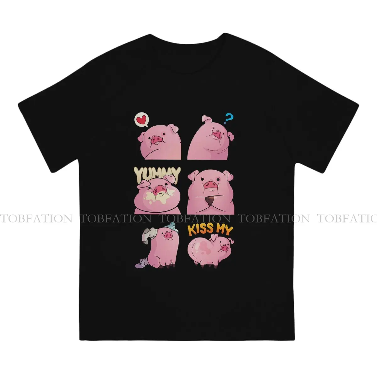 Gravity Falls Newest TShirts Pig Animal Men Style Fabric Tops T Shirt Round Neck 