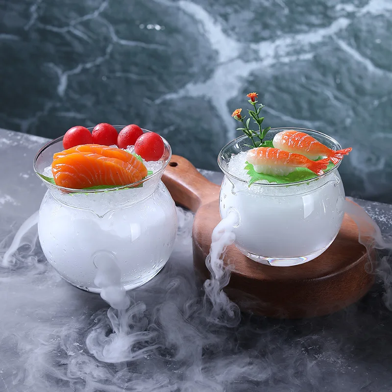 Cocktail Glasses Set with Opening, Martini Chiller, Cocktail Glasses, Caviar Server, Dry Ice Salad Serving Bowl, Cool Cup