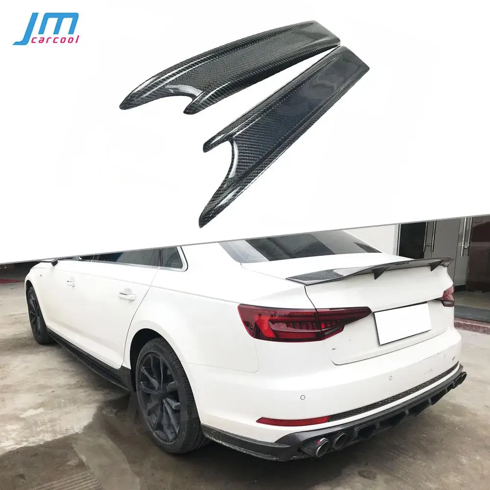 

For Audi A4 Sline S4 B9 2017 2018 Carbon Fiber Rear Lip Splitters Spoiler Aprons Fender Side Bumper Trim Covers FRP Body Kits