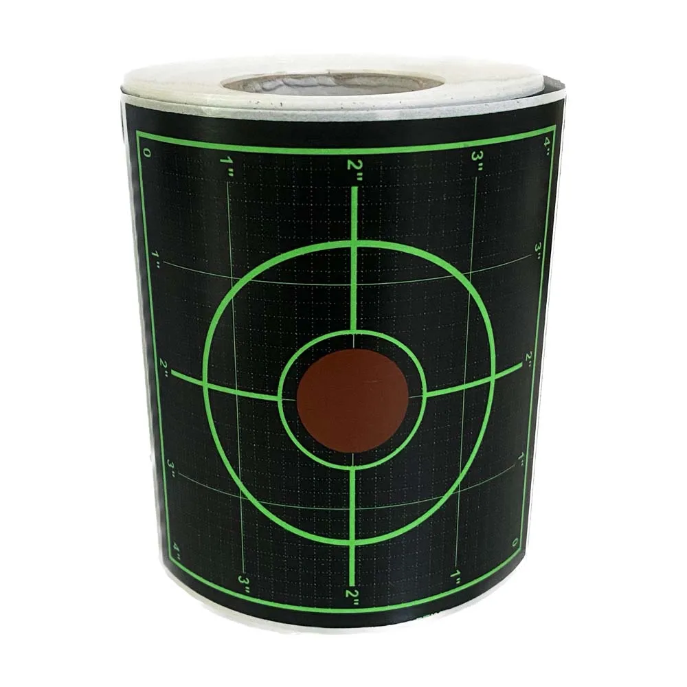 4 Inch 200Pcs/Roll Dark Grid Reactive Splatter Shooting Target Papers Self Adhesive for BB Gun, Pellet Gun, Airsoft, Rifle