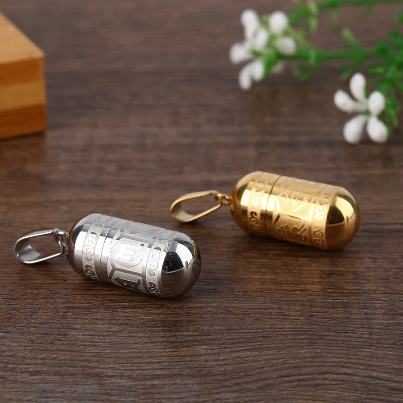 *1 pieza de collar con colgante de estilo étnico retro budista con mantra de seis palabras para hombre, joyería de la suerte conmemorativa.