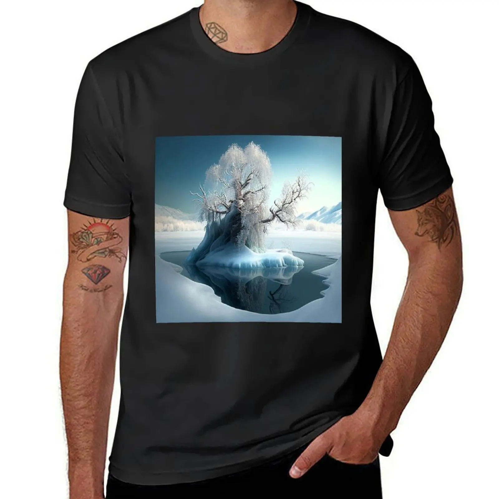 

winter landscape T-Shirt summer clothes graphics mens graphic t-shirts big and tall