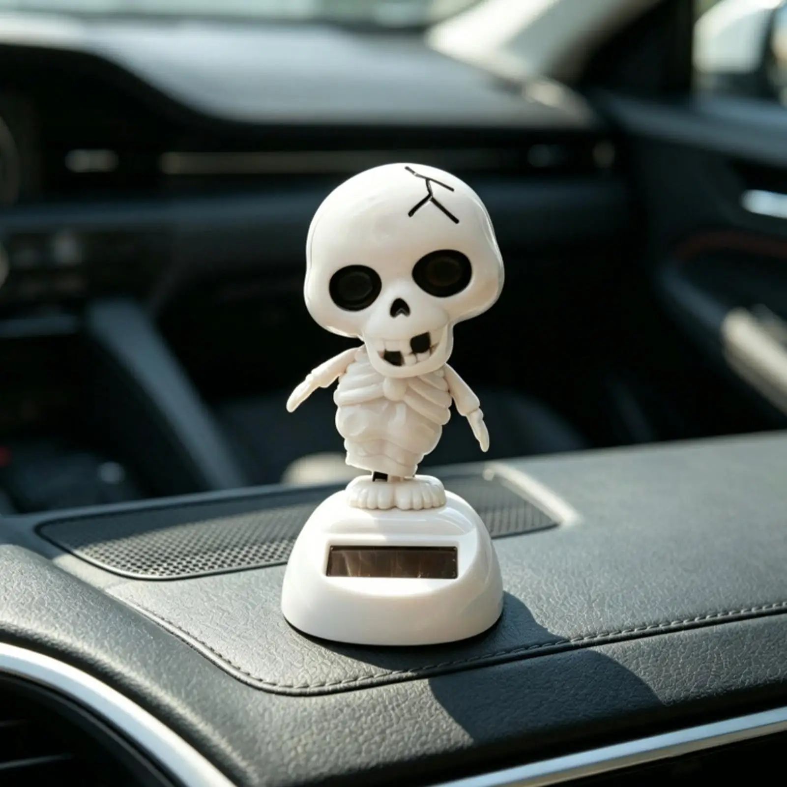 Solar Dancing Skeleton Halloween Solar Powered Vehicle Decor Auto Dashboard Decorations for Women Men Drivers Long Drives Daily