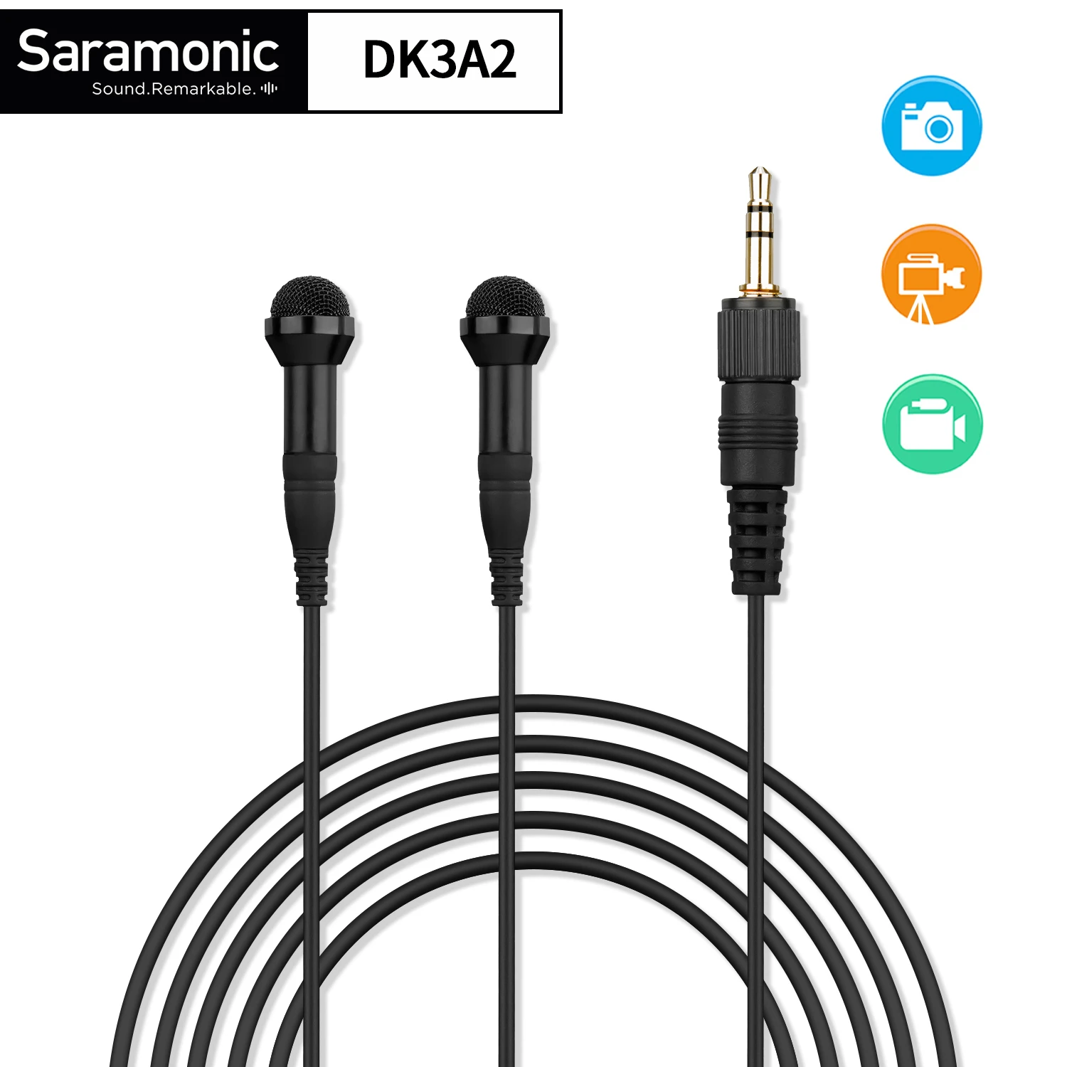 

Saramonic DK3A2 3.5mm Locking Type Professional Omnidirectional Lavalier Microphone for Wireless Transmitter Camera Recorder