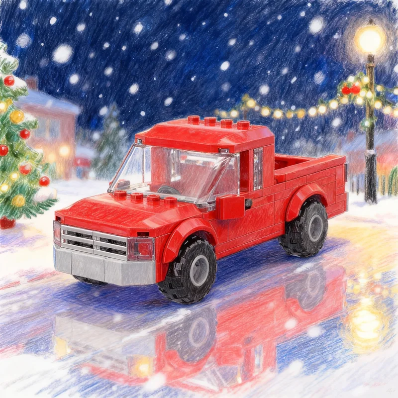 

134pcs MOC City Champions Nissan Frontier King Cab Pickup Truck Model Building Blocks Toy Construction Christmas Gift Education