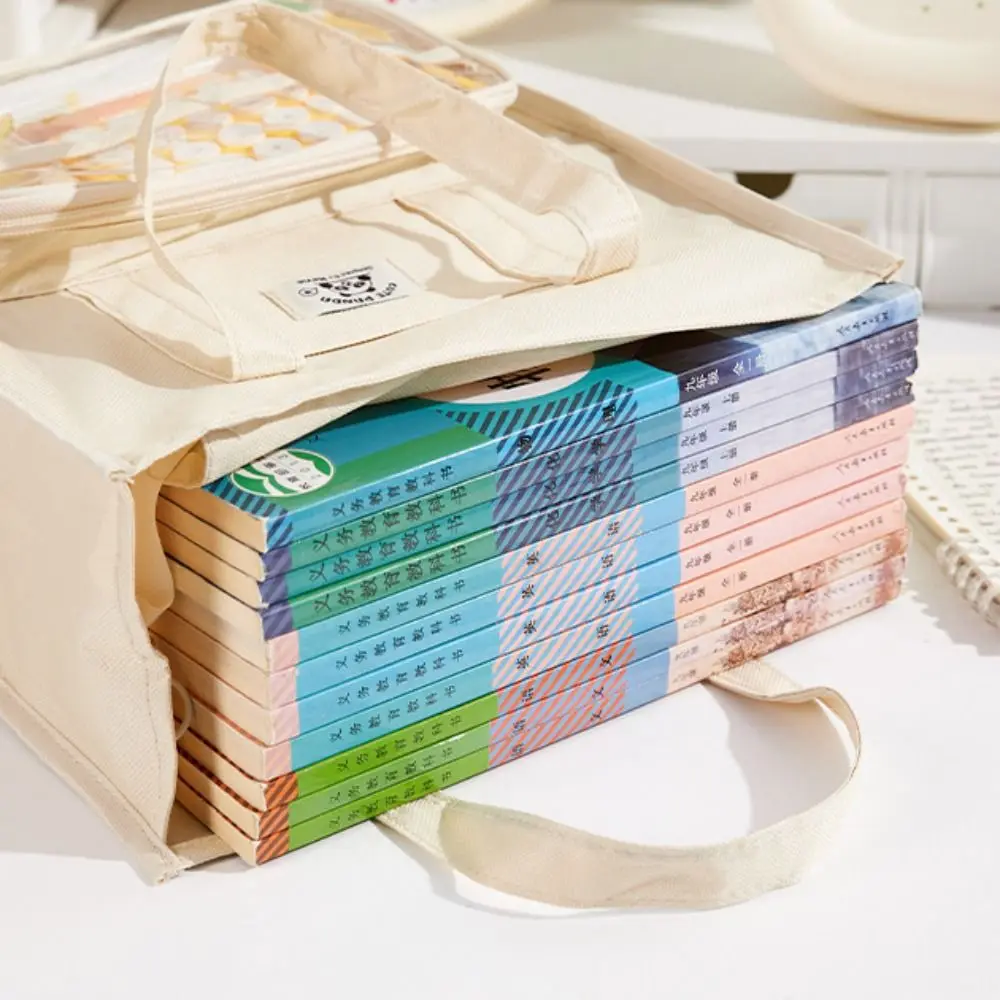 High Quality Solid Color Tutoring Bag Multi Layer Large Capacity Schoolbag Portable with Transparent Pocket File Bag Students