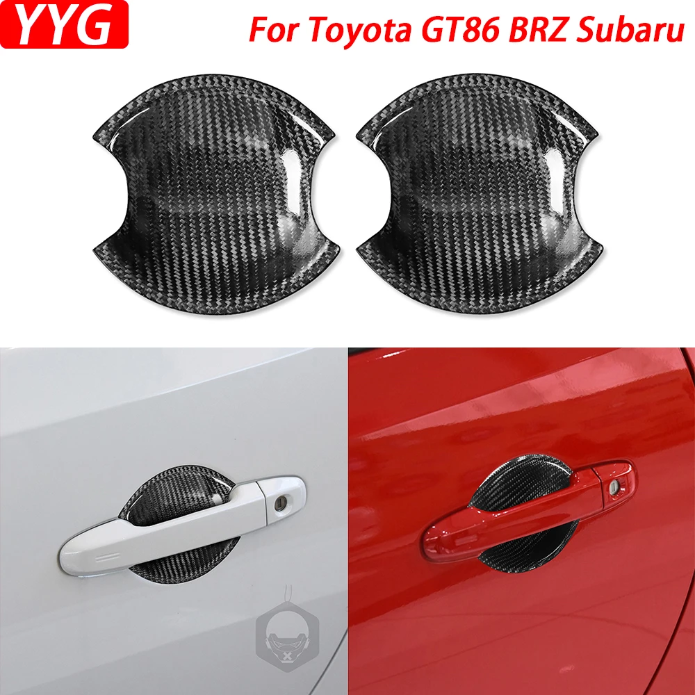 

For Toyota GT86 BRZ Subaru 2012-2019 Real Carbon Fiber Door Handle Bowl Panel Cover Trim Car Decoration Retrofitting Accessories