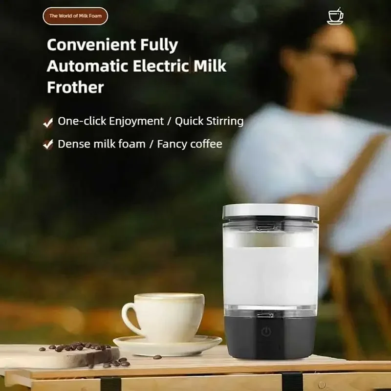 جديد صغير مريح مزبد الحليب الكهربائي الذاتي الحليب سحب Frother كابتشينو النمام لاتيه القهوة الساخن والبارد صانع رغوة