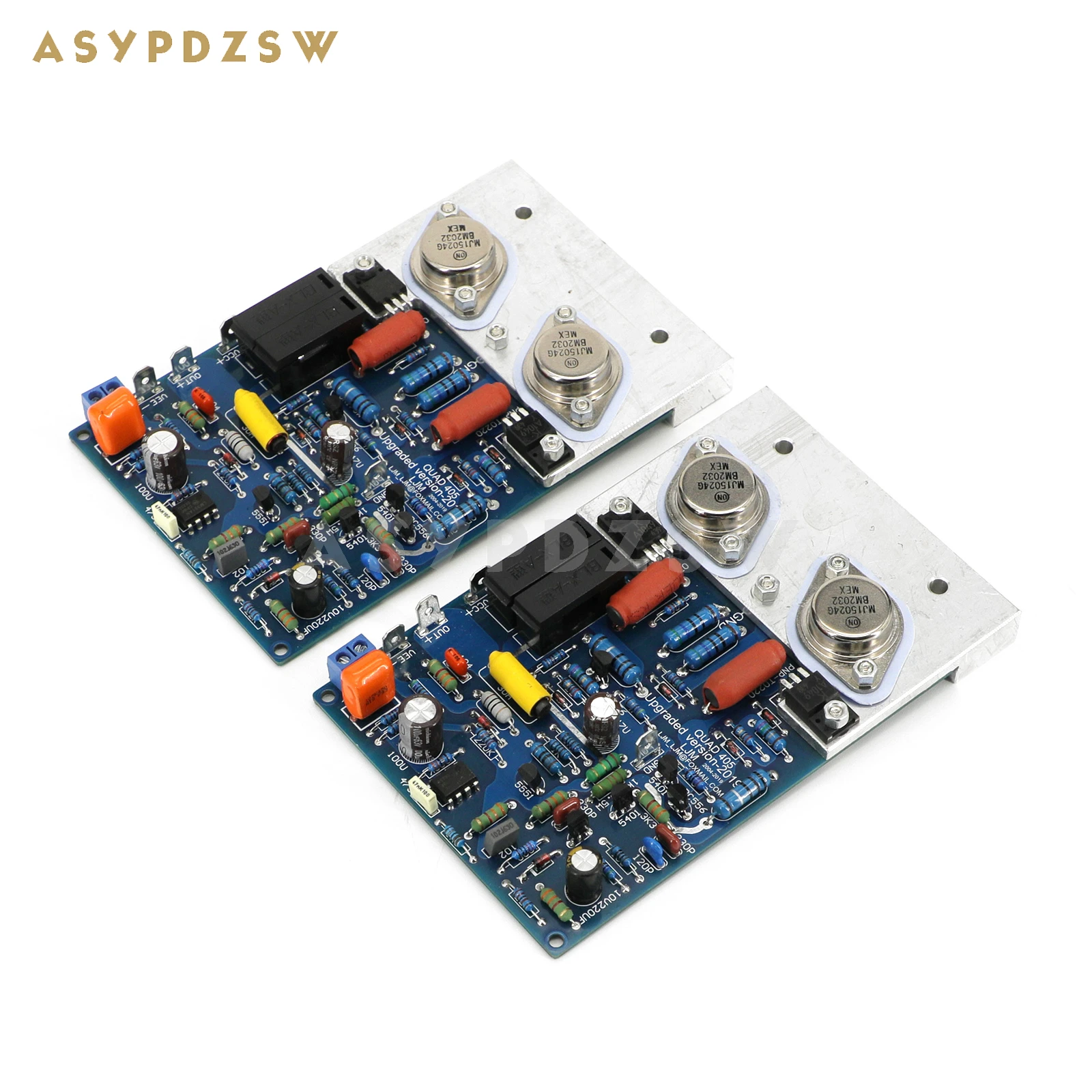 Chassis installation QUAD405 Stereo Class AB Power amplifier With MJ15024+Angle aluminum DIY Kit/Finished board