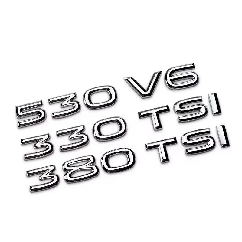 Para Teramont Touareg estándar de desplazamiento Touareg 330 380 TSI 530 V6 logo de coche letras pegatina de coche y etiqueta trasera