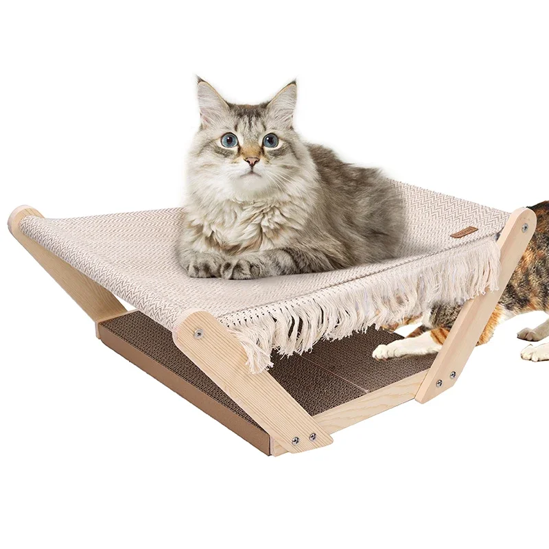 Hamac réglable pour animaux de compagnie, accessoires pour chat, arbre en bois massif suréWer