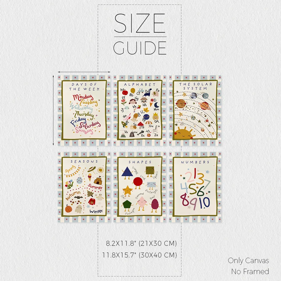 6 قطع/مجموعة، مزيج ومطابقة المطبوعات التعليمية، فن جداري لغرفة اللعب على الطراز البوهيمي، ملصقات حروف بدون إطار، مطبوعات الطقس، ملصقات على شكل ديكور جداري للفصول الدراسية، مناسبة لغرفة المعيشة وغرفة النوم والمكتب المنزلي والمدخل والديكور المنزلي والديكور المنزلي